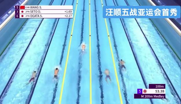 2026名古屋亚运会 9月20日 男子200米混合泳预赛，汪顺第二组登场